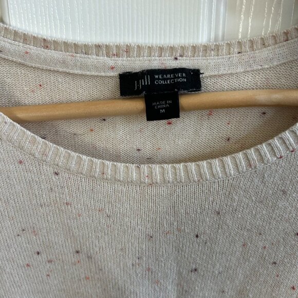 J. Jill Weaver Collection Sweater Womens SZM Round Neck Pullover Beige Speckled - Picture 5 of 8